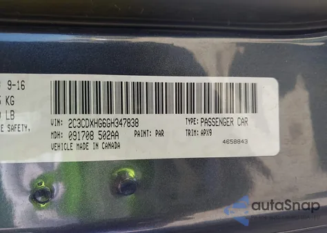 2016 Dodge Charger Sxt z USA, uszkodzony, nr VIN 2C3CDXHG6GH347838